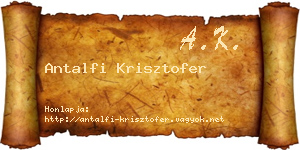 Antalfi Krisztofer névjegykártya